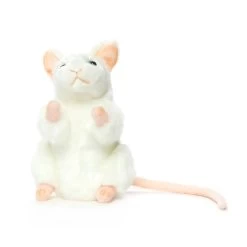 Anima Levensechte Hansa Pluche Muis Knuffel Wit 16 Cm