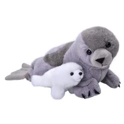 Wild Republic Pluche Grijze Zeehond Met Baby Knuffel 38 Cm Speelgoed