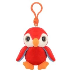 Pluche Pinguin Sleutelhanger Rood 9 Cm