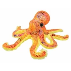 Pluche Octopus Knuffel Oranje Glitter 25 Cm