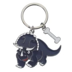 Metalen Triceratops Dino Dieren Sleutelhanger 5 Cm