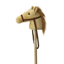 Aurora Pluche Stokpaardje Beige Pony Met Geluid 94 Cm