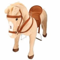 Happy People Groot Speelgoed Paard Lichtbruin Met Geluid 70 Cm